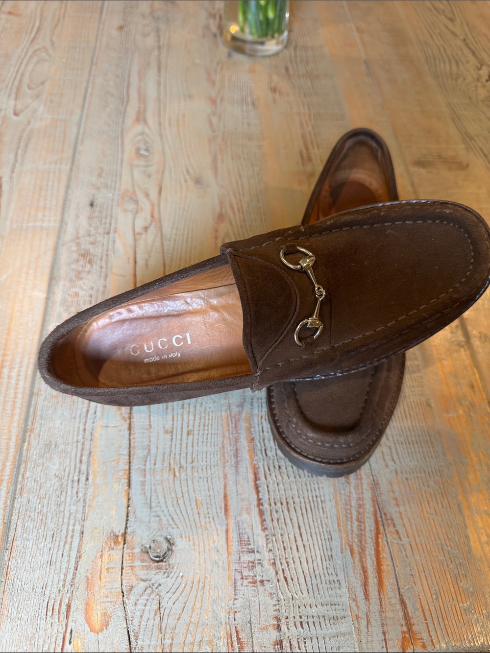 Gucci Brown Suede Horsebit Loafers - Picture 2 of 10